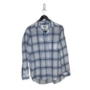 Grayson the hero‎ plaid shirt blue light wash anthropologie size medium